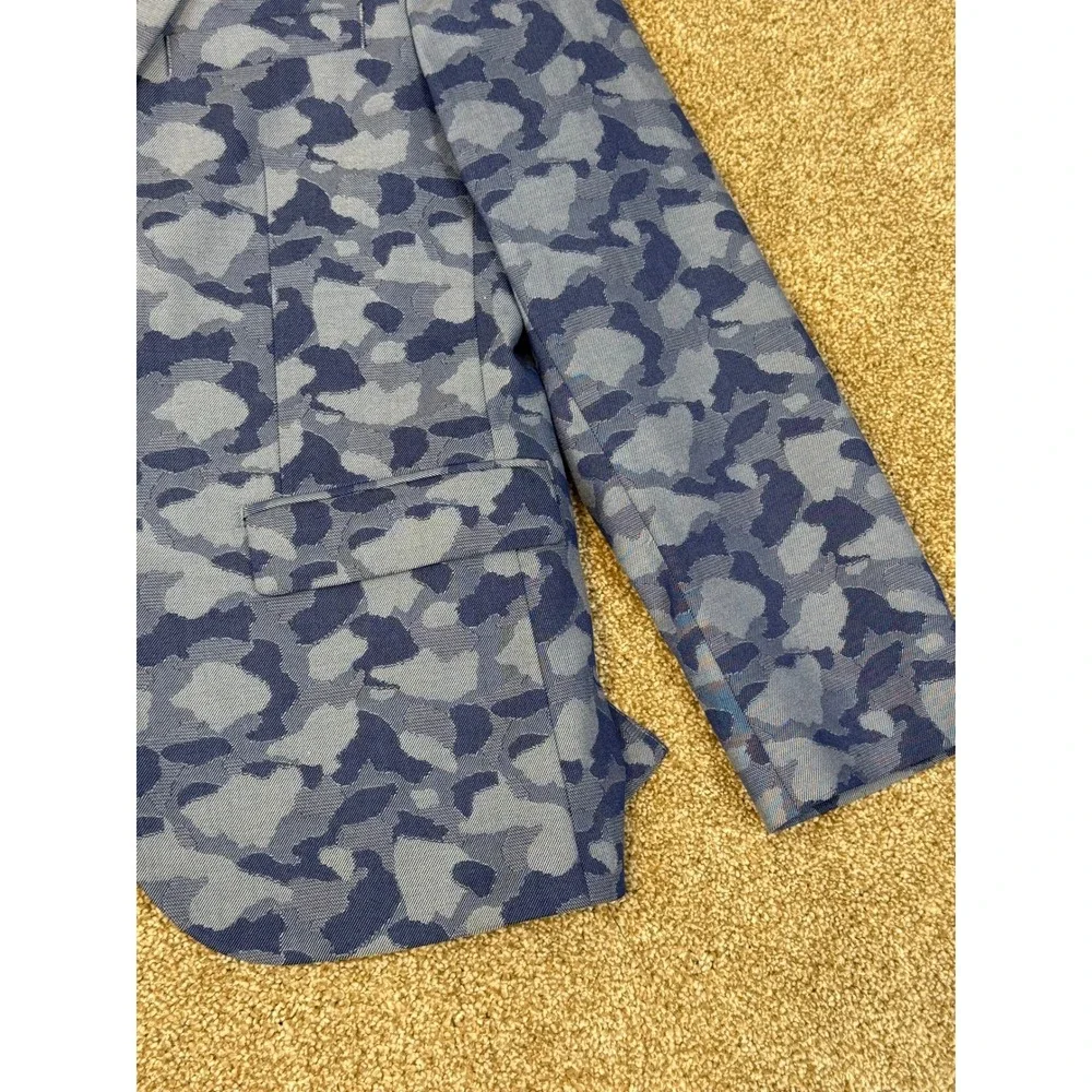 Lauren Ralph Lauren Boys Blue Camouflage‎ Blazer Jacket 14R Camo Jacquard 14